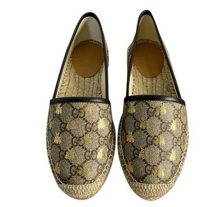 Gucci Women's Gold and Black Espadrilles